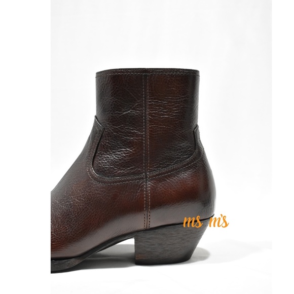 NWT Saint Laurent YSL Lukas Brown Ankle Boots EU44 - Picture 3 of 8